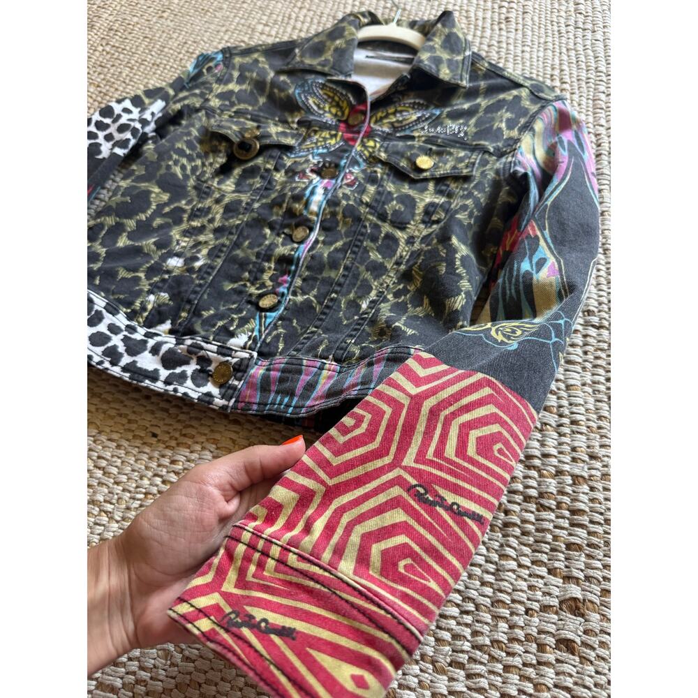 Roberto Cavalli Vintage Y2K Archival Maximalist Jacket XS Made in Italy Cotton - Picture 5 of 9